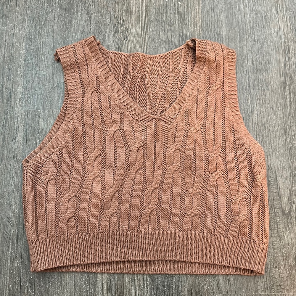 Brown sweater crop top